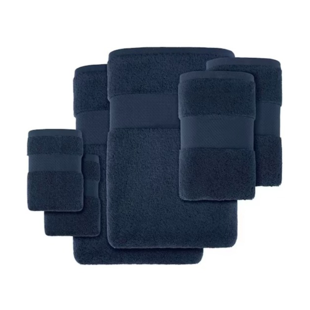 Madison Park Signature Turkish Cotton 6pc Towel Set in Navy, Bath,Hand,Washcloth